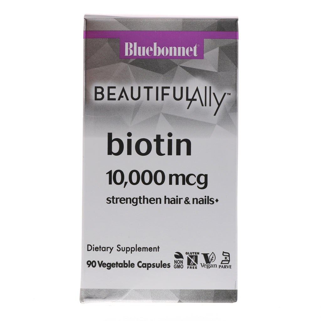 Bluebonnet Nutrition, Beautiful Ally, Biotin, 10 000 mcg, 90 grönsakskapslar