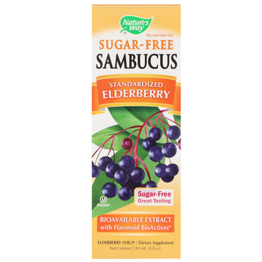 Nature's Way, Sambucus, standardiseret hyldebær, sukkerfri, 8 fl oz (240 ml)