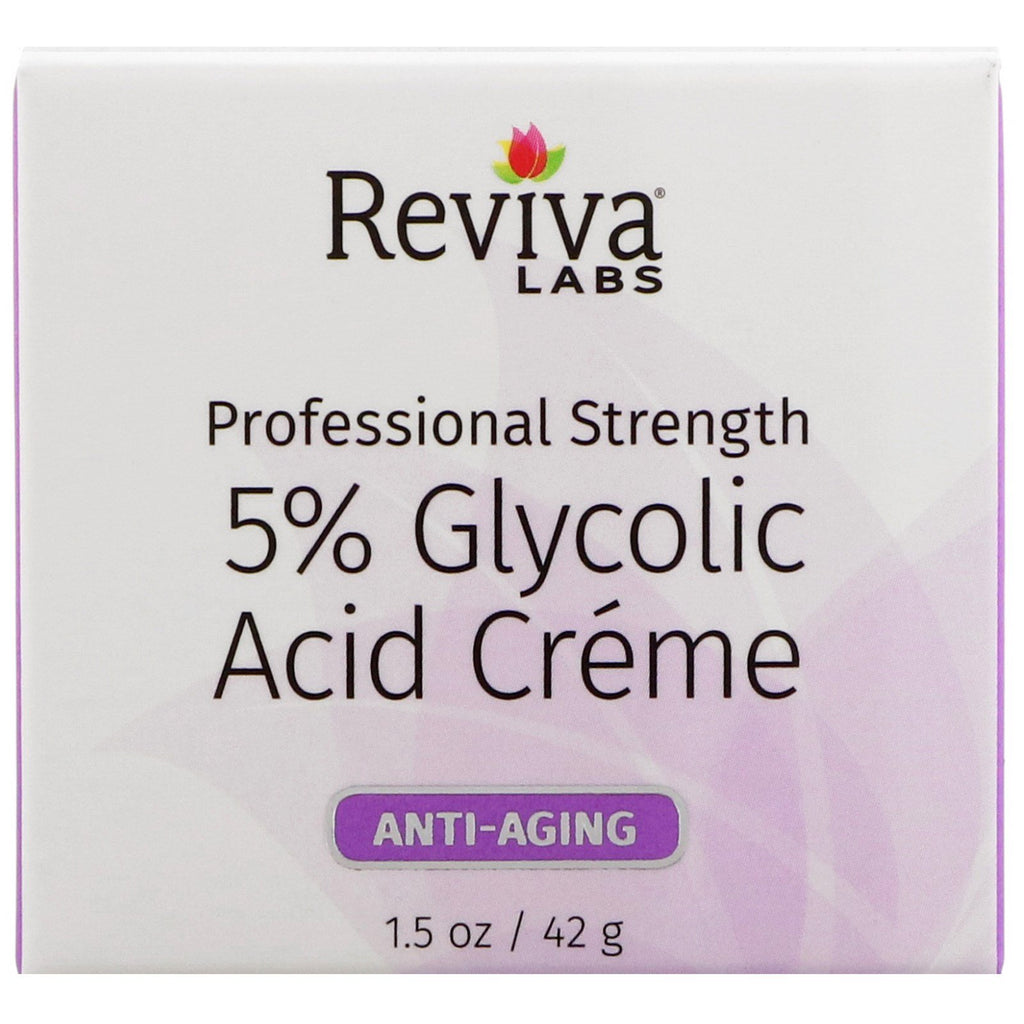 Reviva Labs, 5 % glykolsyrekrem, antialdring, 1,5 oz (42 g)
