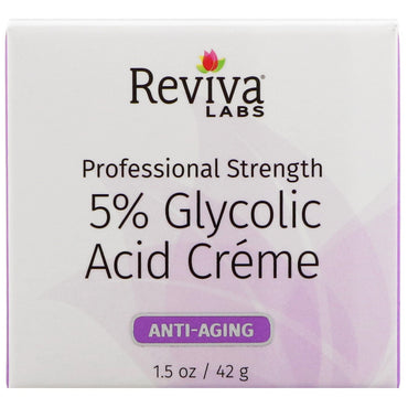 Reviva Labs, Crème à 5 % d'acide glycolique, anti-âge, 1,5 oz (42 g)