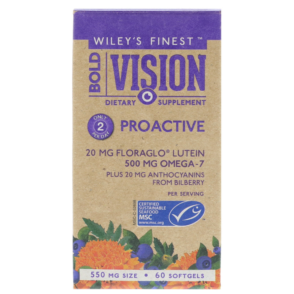 Wiley's Finest Bold Vision Proactive 550 مجم، 60 كبسولة هلامية