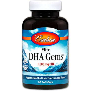 Carlson Labs, Elite DHA Gems, 1.000 mg, 60 cápsulas gelatinosas