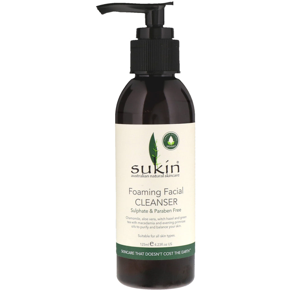 Sukin, detergente schiumogeno per il viso, 4,23 fl oz (125 ml)