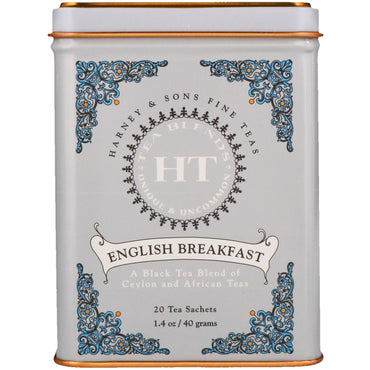 Harney &amp; Sons, Desayuno inglés, 20 sobres de té, 40 g (1,4 oz)