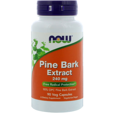 Now Foods, Extracto de corteza de pino, 240 mg, 90 cápsulas vegetales
