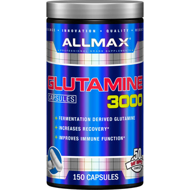 Allmax nutrición, glutamina 3000 mg, 150 cápsulas