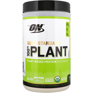Optimum Nutrition, ゴールドスタンダード、100% 植物ベースのプロテイン、バニラ、1.51 ポンド (684 g)