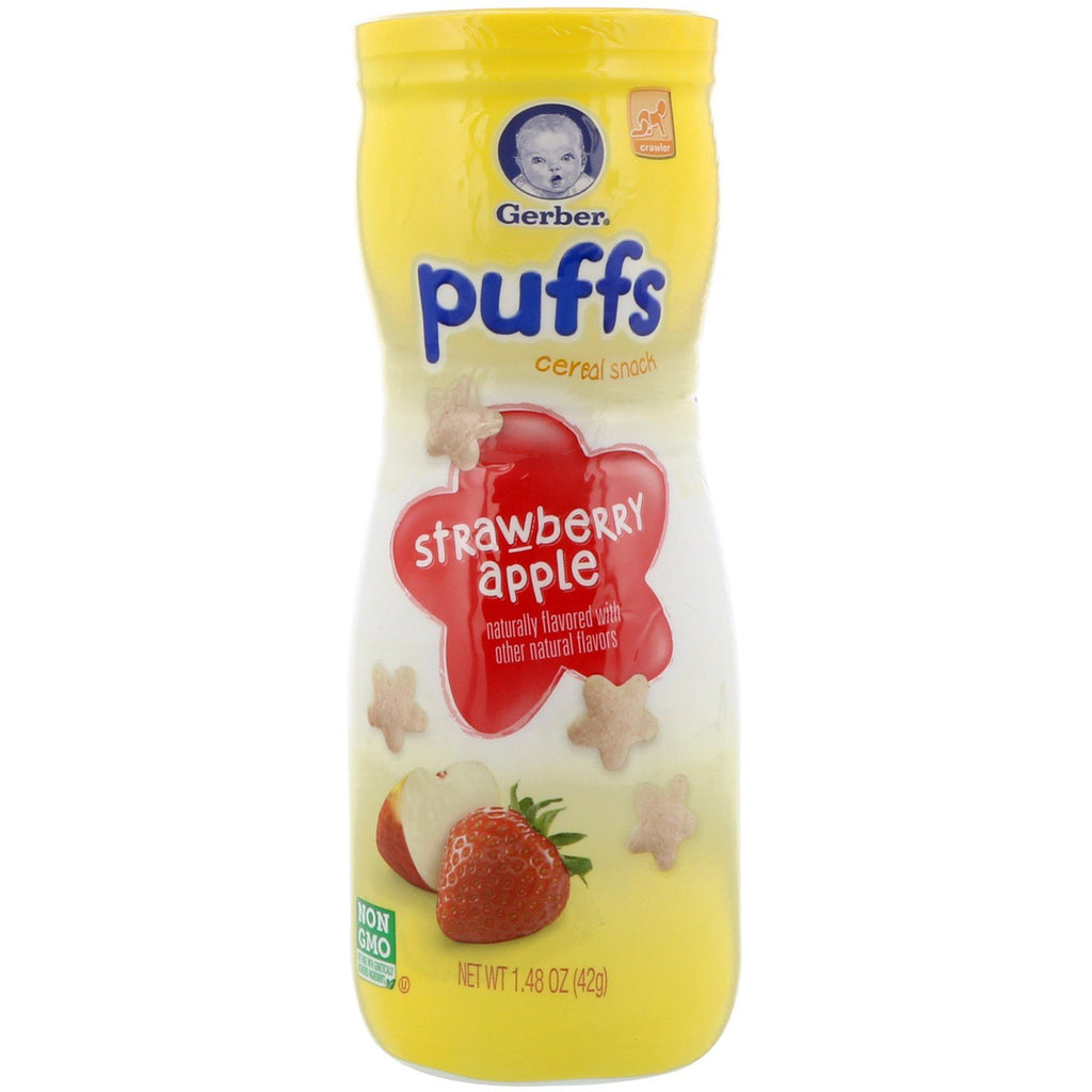 Gerber Puffs Cereal Snack Strawberry Apple 1.48 oz (42 g)