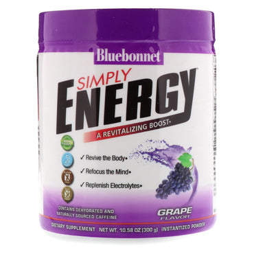 Bluebonnet Nutrition, Simply Energy, Grape Flavor, 10,58 oz (300 g)