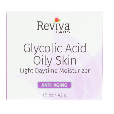 Reviva Labs, glycolzuur, vette huid, lichte vochtinbrengende crème voor overdag, 1,5 oz (42 g)