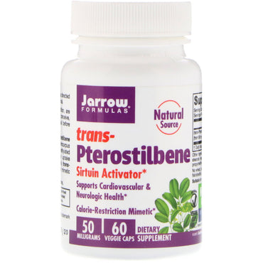 Jarrow Formulas, trans-pterostilbeno, 50 mg, 60 cápsulas vegetales