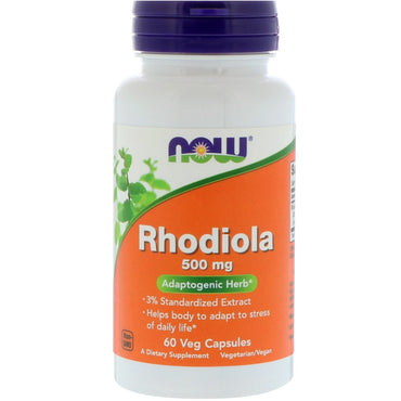 Now Foods, Rhodiola, 500 mg, 60 cápsulas vegetales