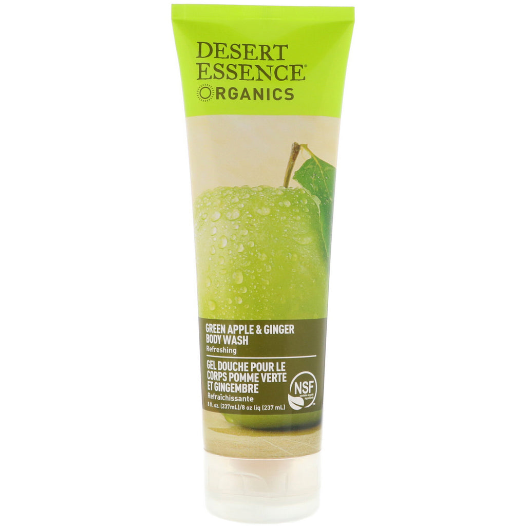 Desert Essence, s, nettoyant pour le corps, pomme verte et gingembre, 8 fl oz (237 ml)