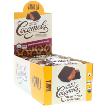 Cocomels, Caramels au lait de coco enrobés de chocolat, vanille, 15 unités, 1 oz (28 g) chacune