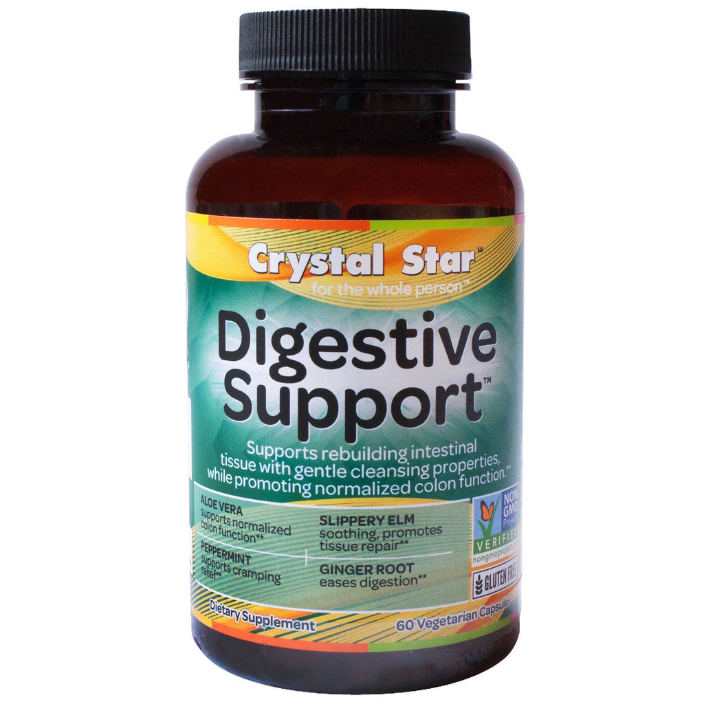 Crystal Star, suporte digestivo, 60 cápsulas vegetais
