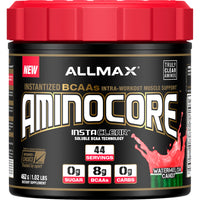 ALLMAX Nutrition, AMINOCORE, BCAA, 8G BCAAs, 100% Pure 45:30:25 Ratio, Gluten Free, Watermelon Candy, 1.02 lb (462 g)