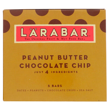 Larabar, pépites de chocolat au beurre de cacahuète, 5 barres, 1,6 oz (45 g) chacune
