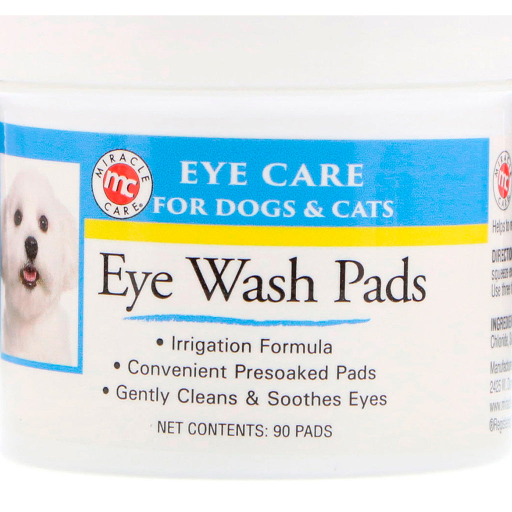 Îngrijire miraculoasă, îngrijire a ochilor, tampoane pentru spălarea ochilor, pentru câini și pisici, 90 tampoane