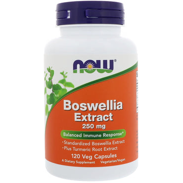 Now Foods, Boswellia-ekstrakt, 250 mg, 120 vegetabilske kapsler