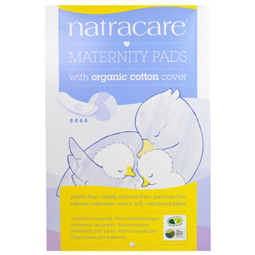 Natracare, Maternity Pads with  Cotton Cover, 10 Pads