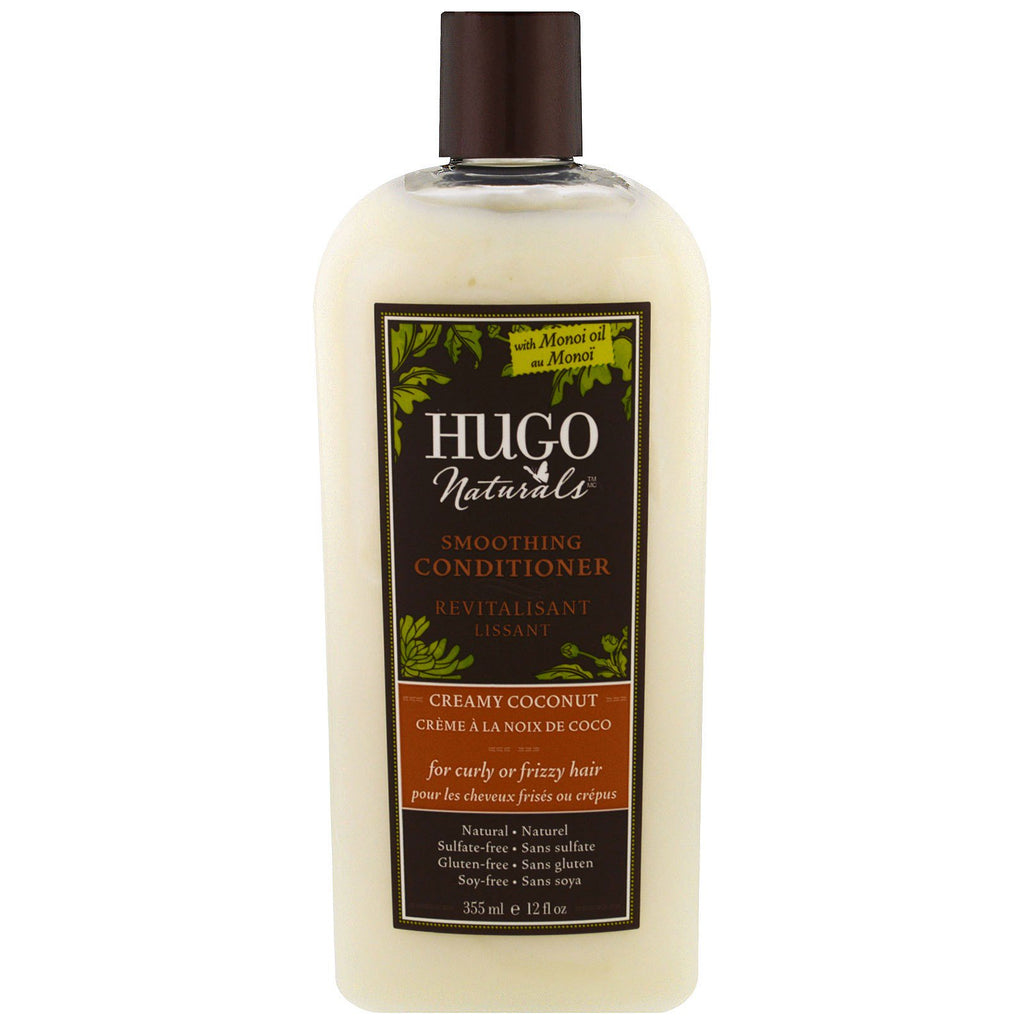 Hugo Naturals, Après-shampoing lissant, Noix de coco crémeuse, 12 fl oz (355 ml)