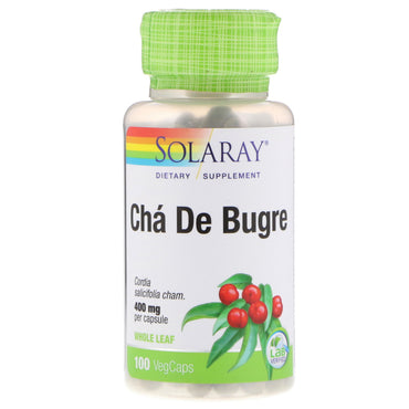 Solaray, Chá De Bugre, 400 mg, 100 Cápsulas Vegetais