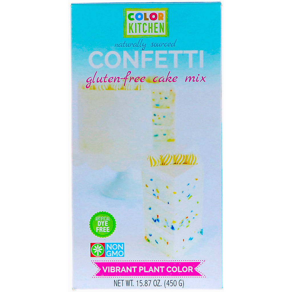 ColorKitchen, mezcla para pastel sin gluten, confeti, 15,87 oz (450 g)