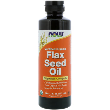 Now Foods, Certified , Flax Seed Oil, 12 fl oz (355 ml)