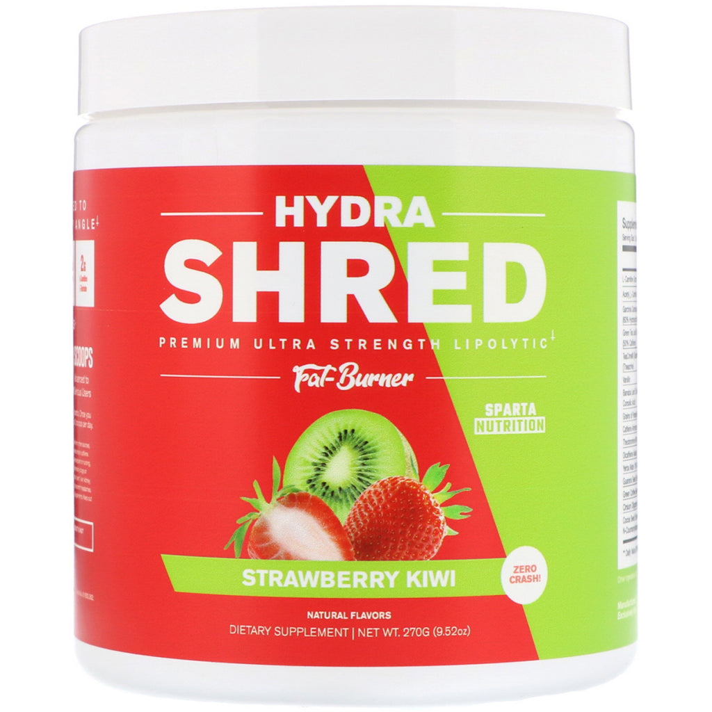 Sparta Nutrition, Hydra Shred, Arzător de grăsimi lipolitic ultra puternic, Kiwi cu căpșuni, 9,52 oz (270 g)