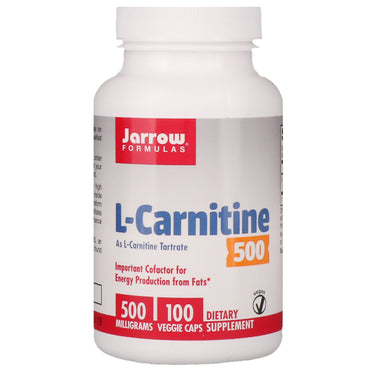 Jarrow Formulas, L-Carnitina 500, 500 mg, 100 cápsulas vegetales