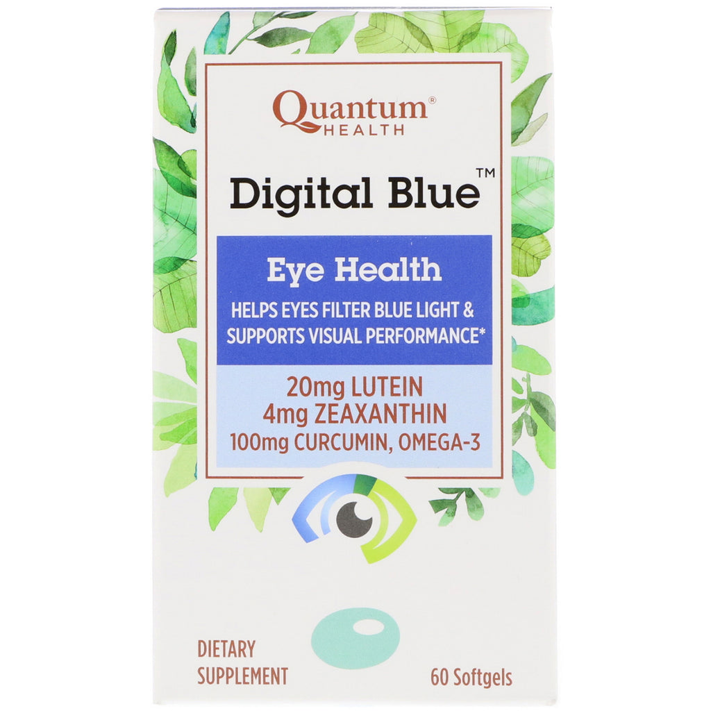 Saúde quântica, azul digital, saúde ocular, 60 cápsulas moles