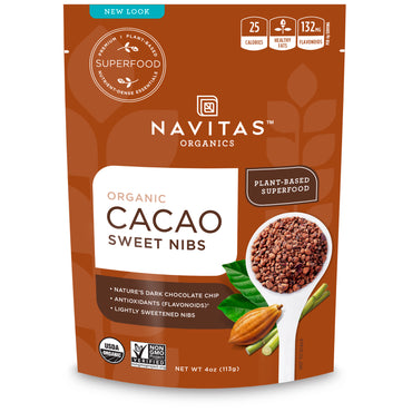 Navitas s, Nibs sucrés au cacao, 4 oz (113 g)