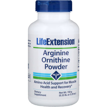 Life Extension, arginine-ornithinepoeder, 5,29 oz (150 g)