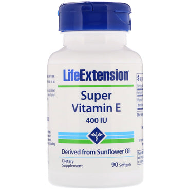 Life Extension, Súper vitamina E, 400 UI, 90 cápsulas blandas