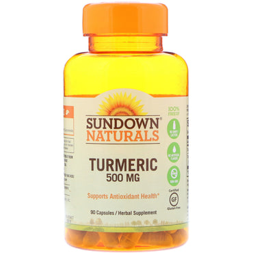Sundown Naturals, Kurkuma, 500 mg, 90 Kapseln