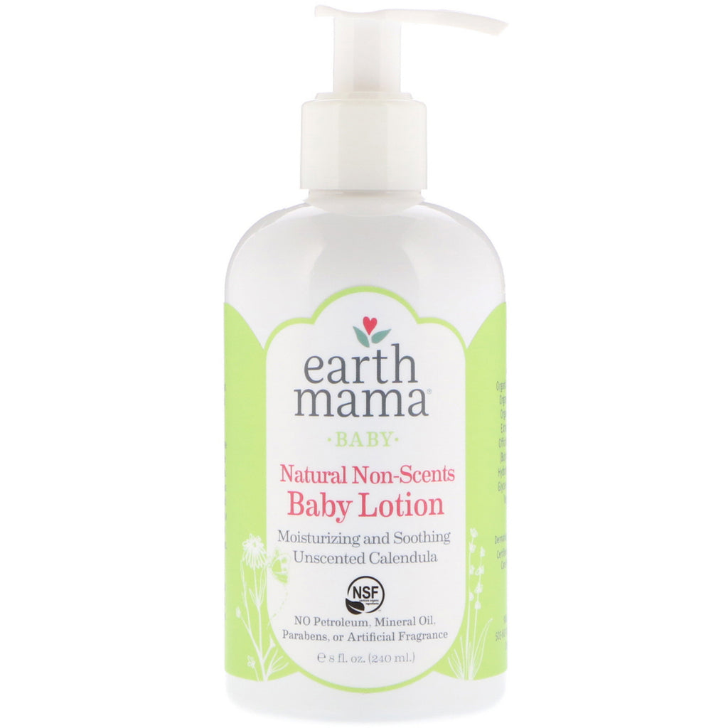 Earth Mama Baby Loção natural sem perfume para bebês Calêndula sem perfume 240 ml (8 fl oz)