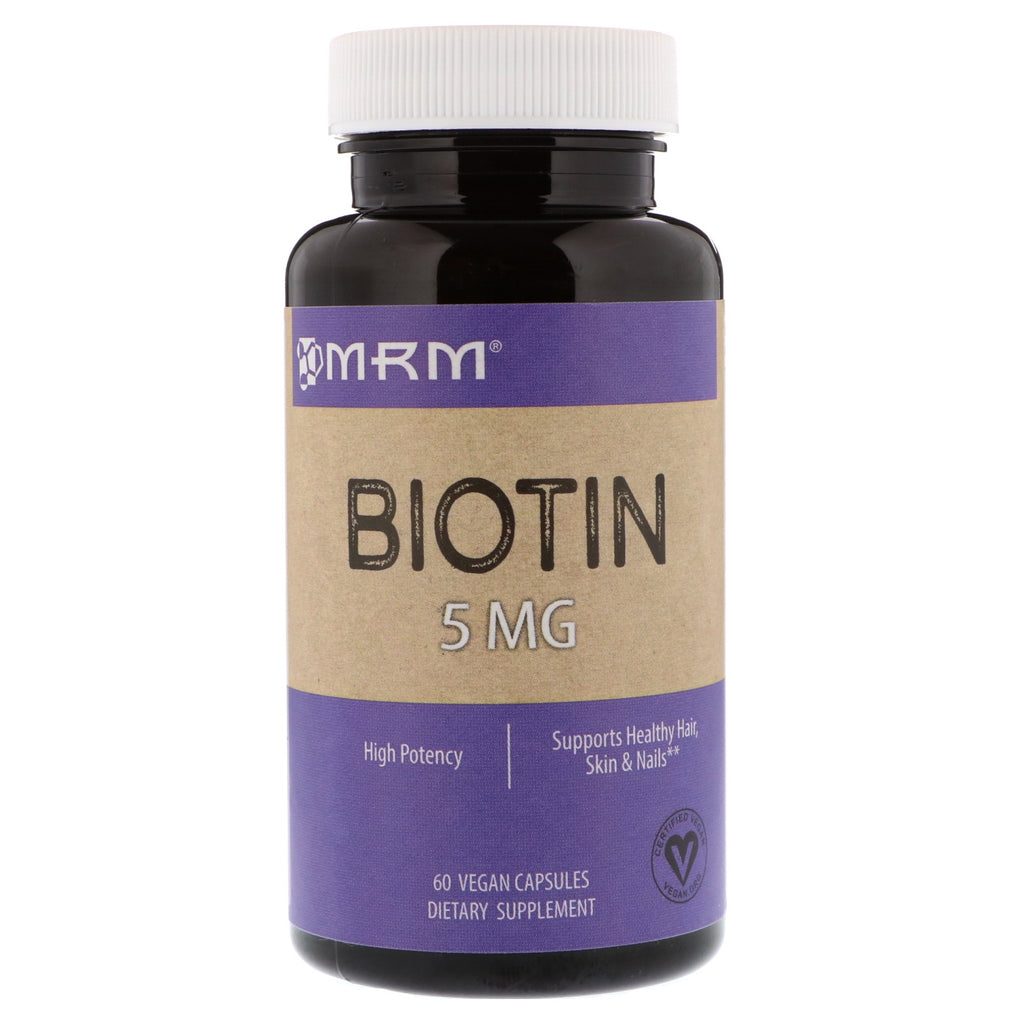 MRM、ビオチン、5 mg、ビーガン カプセル 60 粒