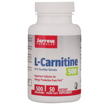 Jarrow Formulas, L-Carnitin 500, 50 vegetarische Kapseln