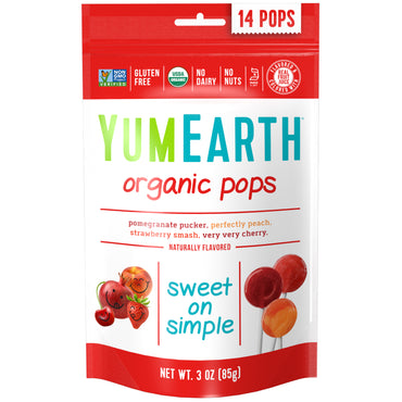 YumEarth, Pops, diverse smaken, 14 Pops, 3 oz (85 g)