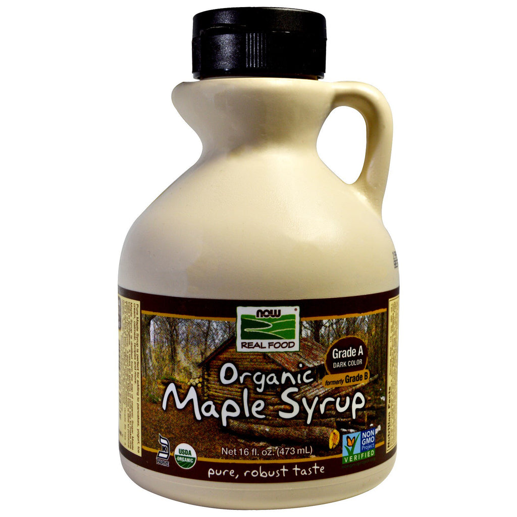 Now Foods, Real Food,  Maple Syrup, Grade A, Dark Color, 16 fl oz (473 ml)