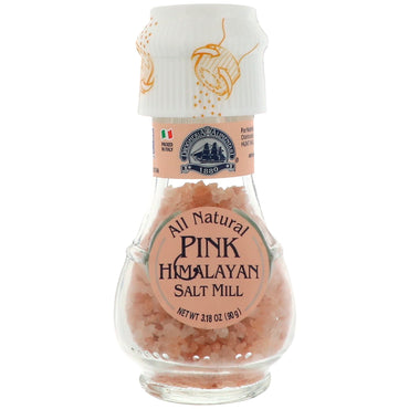 Drogheria & Alimentari, Molinillo de sal rosa del Himalaya totalmente natural, 3,18 oz (90 g)