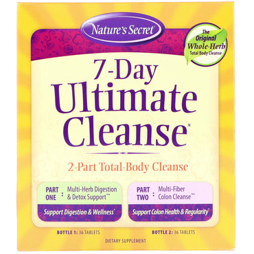 Nature's Secret, limpieza definitiva de 7 días, limpieza corporal total de 2 partes