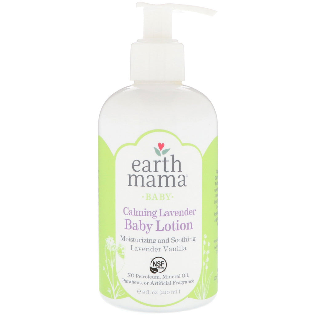 Earth Mama Baby Calming Lavender Baby Lotion Lavendel Vanilje 8 fl oz (240 ml)