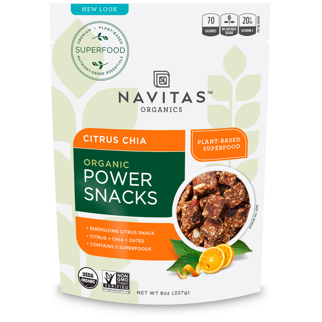Navitas s, Power Snacks, agrumes et chia, 8 oz (227 g)