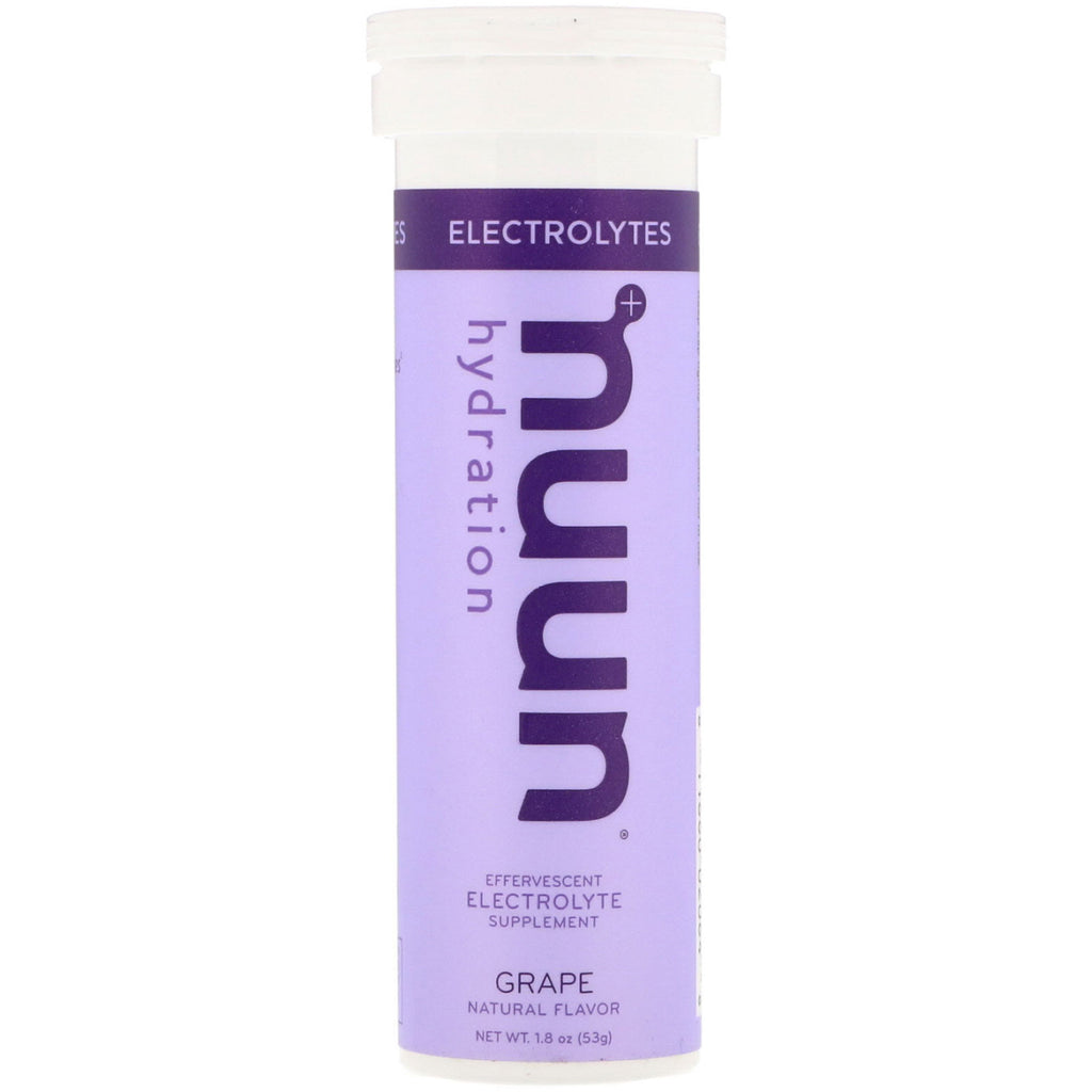 Nuun, Suplemento de electrolitos efervescentes, uva, 10 tabletas