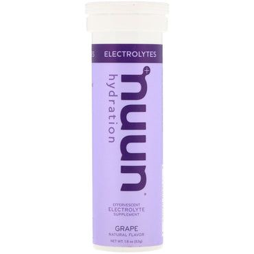 Nuun, suplemento de electrolitos efervescente, uva, 10 comprimidos