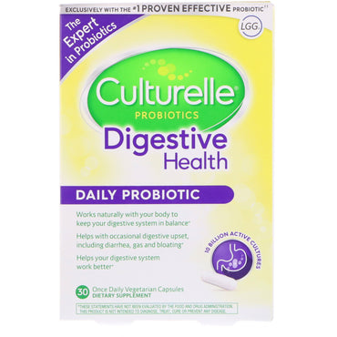 Culturelle, صحة الجهاز الهضمي، بروبيوتيك يومي، 30 كبسولة نباتية مرة واحدة يوميًا