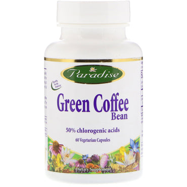 Paradise Herbs, Green Coffee Bean, 60 Vegetarian Capsules