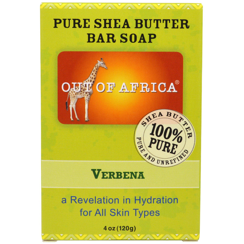 Out of Africa, Barre de savon au beurre de karité pur, Verveine, 4 oz (120 g)