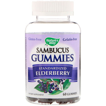 Nature's Way, Sambucus Gummies, gestandaardiseerde vlierbes, 60 Gummies